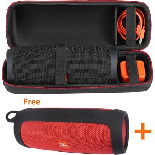 2 in 1 Hard Carrying Zipper Storage Box + Soft Silicone Bags Case for JBL Charge 3 Bluetooth Speaker for jbl charge3 Column