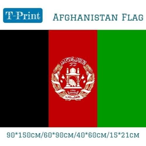 2pcs Flag 90*150cm/60*90cm/40*60cm/15*21cm 5*3FT Afghanistan Flag Afghan Polyester Flag