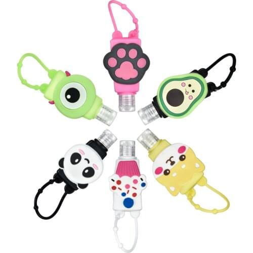 6pcs 30ml Hand Sanitizer Keychain Holder Travel Bottle Refillable Containers Flip Cap Reusable Bottles With Keychain B985647