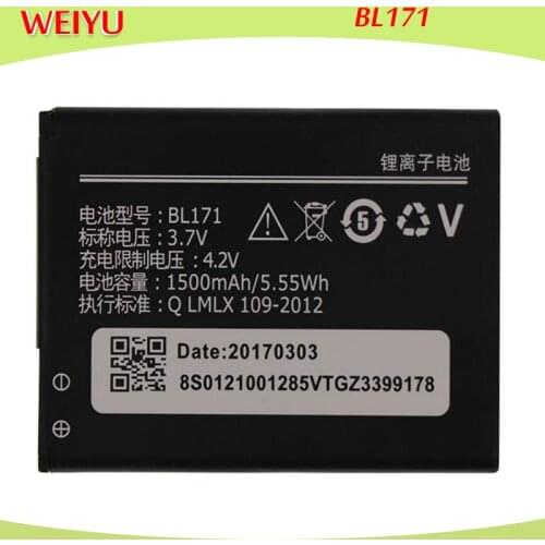 1500mAh BL171 Battery for Lenovo A356 A368 A390 A376 A370E A500 A60 A65 A319 phone Replacement Batteries Bateria