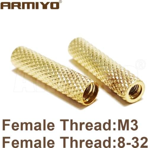 Armiyo 2pcs/lot Solid Brass Female Thread 8-32 M3 5-40 Gun Brush Cleaning Rod Conversion Adapter Tactical Hunting Accessories