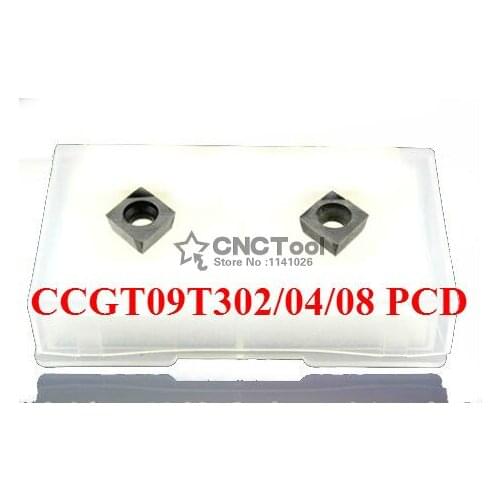 Free shipping 2PCS CCGT09T302/ CCGT09T304/ CCGT09T308 PCD Diamond Inserts,CNC PCD Bits For Lathe Tools Inserts For SCLCR/SCK/SCF