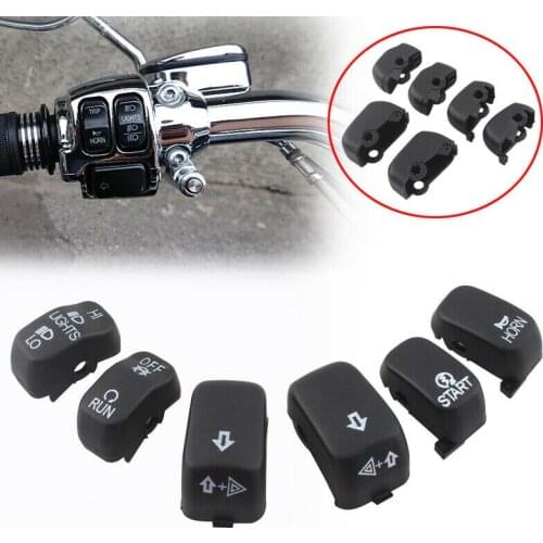 Black Motorcycle Hand Control Switch Housing Caps Cover Kit For Harley Softail Dyna Sportster Models