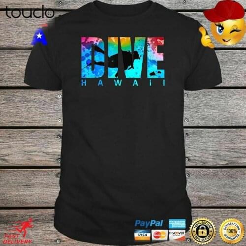 DIVE HAWAII Sunset Sharks Scuba Diver Diving Snorkeling Gift T-Shirt