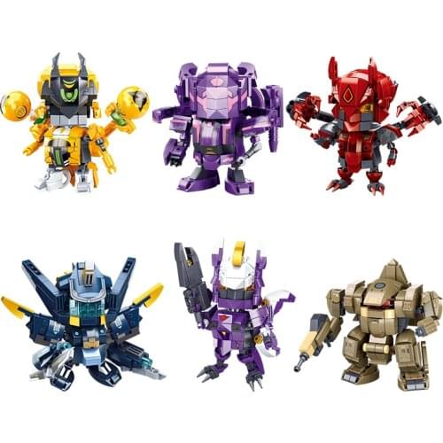 DIY MOC new mobile city mech Alpha Andromeda Suzaku Arthur Regang brickheadz boy small particles assembling building block toy