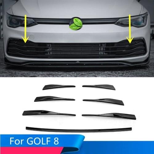 For VW Golf 8 dedicated upper and lower grille trim modification appearance front grille bright black decorative body sticker