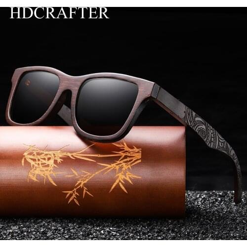 HDCRAFTER Handmade Natural Wooden Sunglasses Women Men Brand Design Vintage Glasses Polarized Lens Retro De Sol Masculino