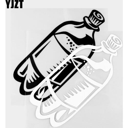 YJZT 14.4×14.7CM Interesting Cola Fashion Vinyl Decal Personalized Car Sticker Body Styling Black / Silver 20B-0305