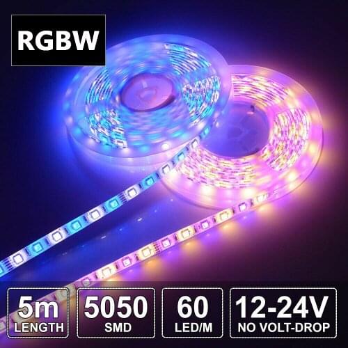 12V LED Strip RGBW RGBWW 5050 SMD Flexible Led Ribbon Tape 5M 300 LEDs IP65 Waterproof Led Lights Strip Kitchen Bedroom Lamp