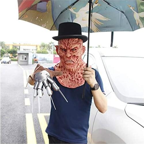 Freddy Krueger Mask Latex Adult Halloween Party Costume 13th Killers Jason Horror Slasher Scary Larp Jason Cosplay Masks Props
