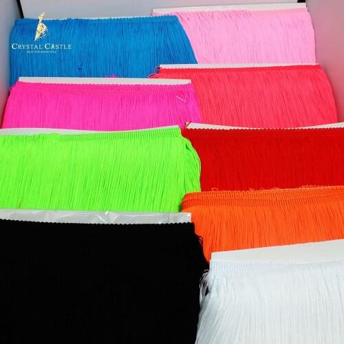 Crystal castle 20cm soft curtain polyamide fringe trim latin clothes lace accessories bikini fringes tassel for dresses FG20