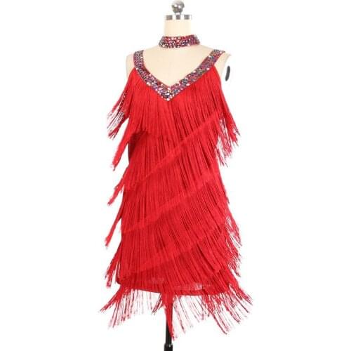 New Women 1920s Flapper Dress Ladies Great Gatsby Party Charleston Dance Performance Costumes Fringe Sequined Latin Salsa Dress