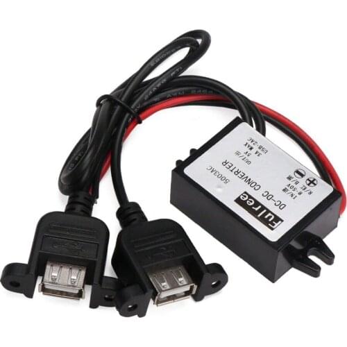 DC-DC Buck Converter 3A Power Supply Module Step Down Reducer 12V/24V/36V to 5V Transformer with Dual USB for Car GPS