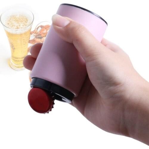 Portable Push Down Magnetic Drinking Bottle Opener Set Bar Tools Bottle Opener Kitchen Plastic Automatic Fast Beer Opener