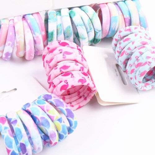 Girls Cute Color Hair Band Pink Print Dot Lovely Elastic Headband Ponytail Holder Hair Ties Headband Hair Holder Accessories