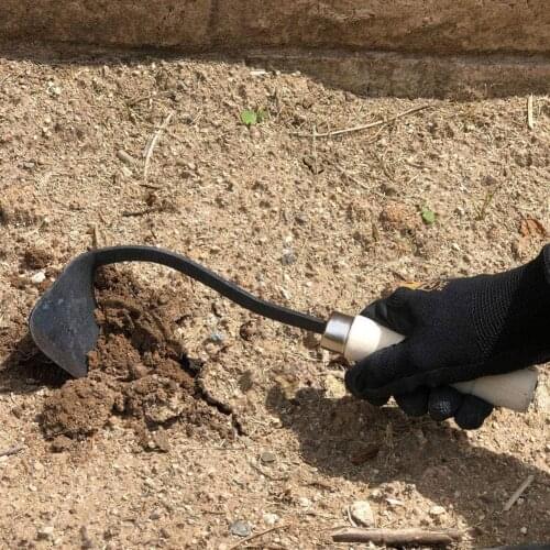 Gardening Hoe Small Wooden Handle Crooked Triangular Tip Hoes Multifunctional Agricultural Garden Seedling Tools Digger Tool