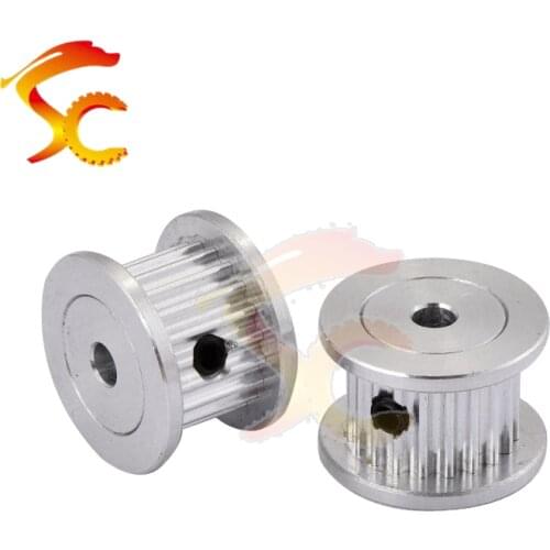 2pcs/lot Aluminum GT2 20 teeth Timing Pulley bore 3mm/5mm/8mm fit for belt 6mm width for 3d printer (2GT 20teeth)