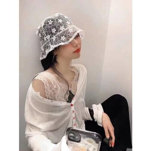 2020 New LACE Hat for WOMEN Soft Lace Flower Wide Brim Sun Hats Floppy Summer Hat Dress Lace Ladies Hat Fast Delivery Arrives