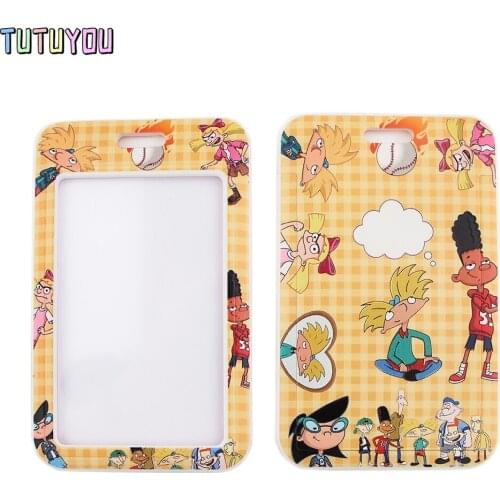 1pc PC2616 Cartoon Character Lanyard Credit Card ID Holder Bag Student Friends Travel Bank Bus Business Card Cover Badge