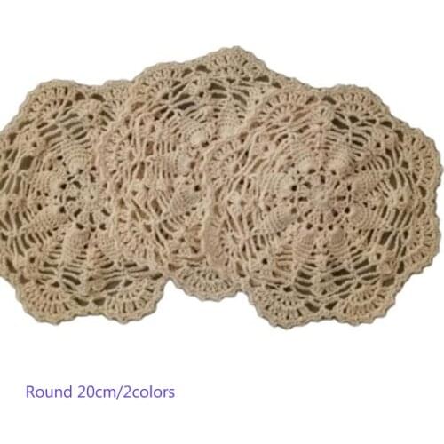 Modern lace crochet place table mat cloth cotton mug pad cup coffee doily tea dining coaster placemat Christmas wedding kitchen