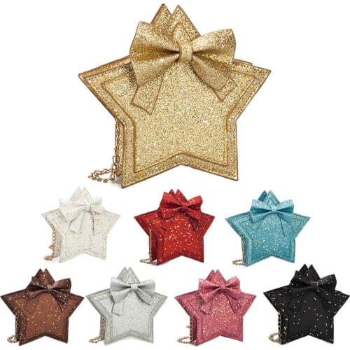 Girls Star sequin Bag Kids Swan Layered Lace Toddler Cute Casual Accessories Bow Pearl Floral Mickey Style PU Bag