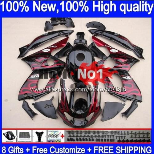 YZF 600R For YAMAHA Thundercat YZF-600R 39MC.42 YZF600R 2002 2003 2004 2005 2006 2007 96 02 03 04 05 06 07 Red flames Fairing