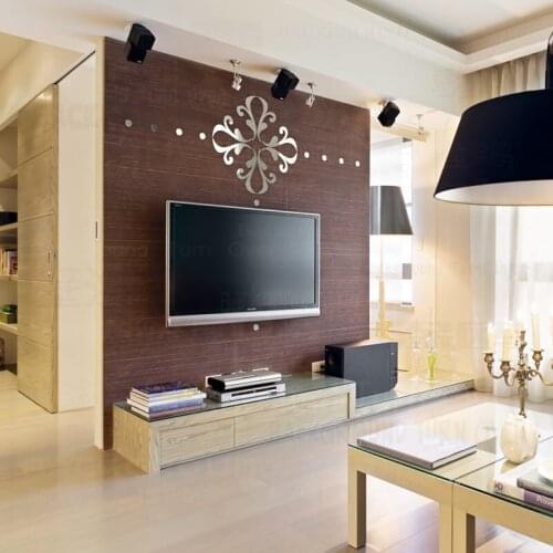 Mirror Wall Stickers Room Decoration Bedroom Decor Decals Decorations Living Kitchen Sticker 3D Pendant Chandelier R119