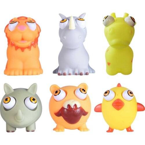 1PC Random Extrusion Animal Lovely Appearance Squeeze Decompression Toy Bursting Eyes Toys Stress Reliever Toy Kids Adult Gift