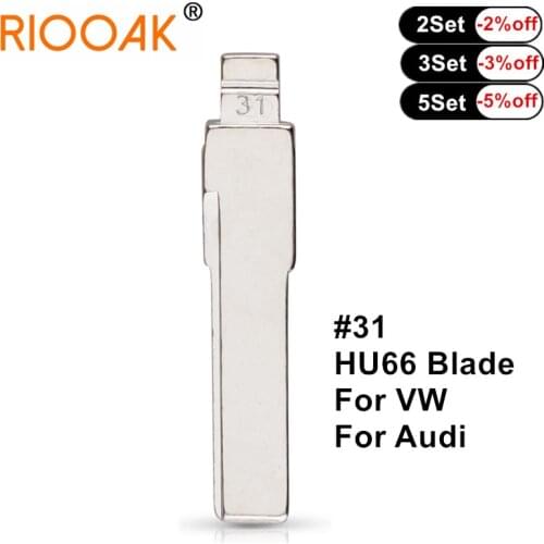 10pcs/lot 31 KD Key Blade HU66 HAA Uncut Flip Car Key #31 Blade for VW Passat Bora Seat Skoda for KD900 Machine