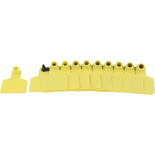 100 Pcs Large Blank Livestock Ear Tags for Pig Cow Cattle Goat Sheep Yellow
