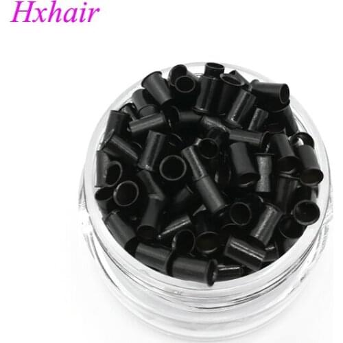 1000pcs 3.5mm Copper Tube Micro Rings bell bottom / Links Beads / Black D-Brown Brown L-Brown Grey blonde Blonde