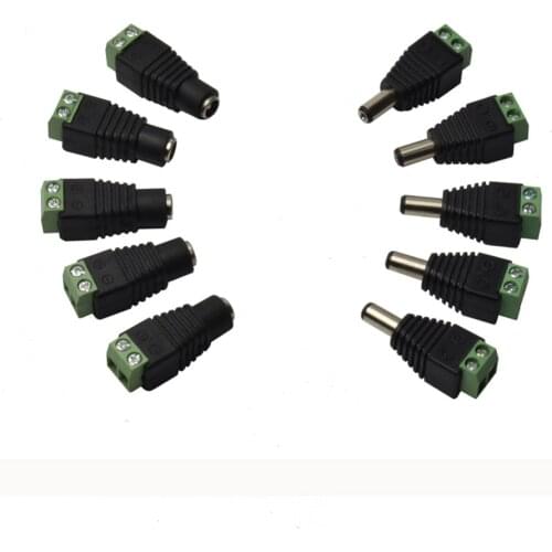 12V 2.1 x 5.5mm DC Power Male Female Plug Jack Adapter Connector Plug for CCTV single color LED Light