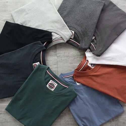 2021 summer round collar casual simple youth bottom T-shirt 9 colors matte plain short sleeved T-shirt