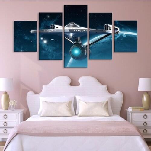 5 Piece Star Trek Movie Poster Fantasy HD Wall Picture Outer Space Universe Spaceship Poster Canvas Painting Wall Art Home Decor
