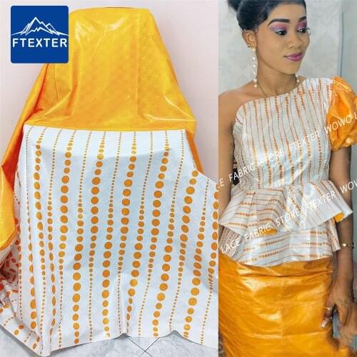 5 Yards Latest Indian Lace Jacquard Style Printed Bazin Riche Tissu Fabric For Sewing Women Party Dresses Basin Riche Material