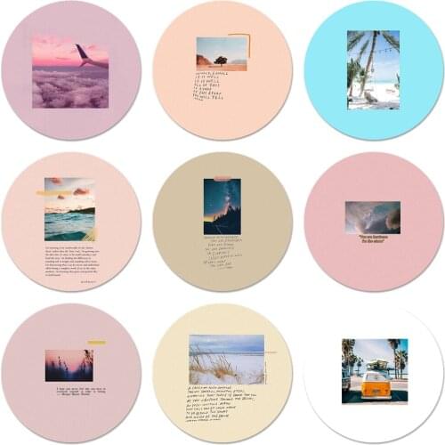 58mm Travel by air art pattern great aesthetic Icons Pins Badge Decoration Brooches Metal Badges For Backpack Decoration