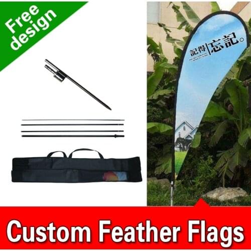 Free Design Free Shipping Single Sided Inground Spike Teardrop Flags Banners Signs Advertising Feather Banners Sail Banners