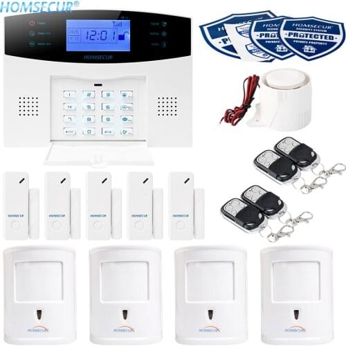 HOMSECUR APP Controlled Wireless&Wired 2G Burglar Alarm System+4 Pet-Immune PIR