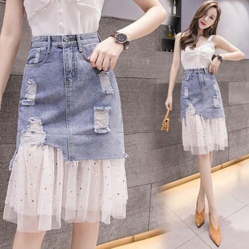 ChRon Glakc Denim Skirts For Women