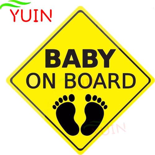 BABY ON BOARD Warning Signs Car Sticker Fashion Motorcycle Auto Accessories PVC Decoration Waterproof High Quality Decal 14*14cm