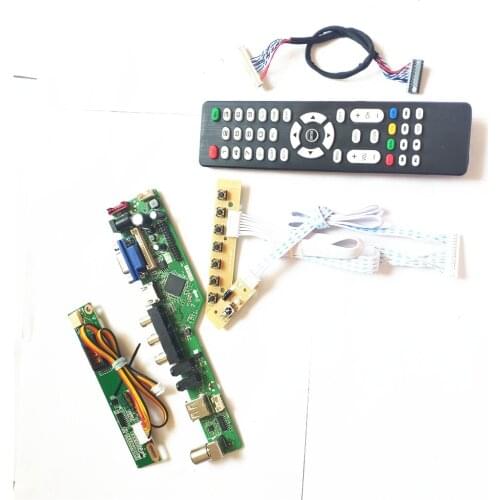 For LP154W01-TLD5/TLE1 1CCFL 30Pin LVDS TV53 controller board VGA HDMI-Compatible AV USB RF LCD Remote+Inverter+keyboard