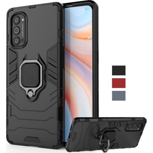 For Oppo Reno 4 3 Pro Case Reno2 Z Reno 2 2Z 2F TPU Bumper Magnetic Ring Holder Armor Phone Back Case Cover For Oppo Reno 4 Pro