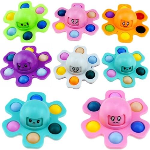 Octopus Gyro ABS Fingertip Push Pop Bubble Toys Adult Children Anti-Stress Stress Reliever Toys for Kids Decompression Toys
