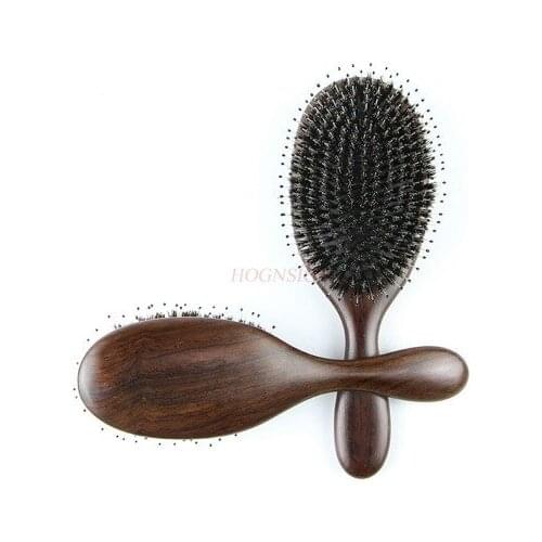 Pig Bristle Ebony Airbag Air Cushion Scalp Head Massage Hair Comb Sale