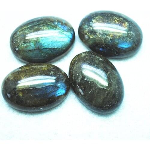 4PCS Nature Labradorite Stone Cabochons Good Quality AAA OVAL Shape 10x14MM 12X16MM 13X18MM 18X25MM Beads Cabs No Hole Top Sells