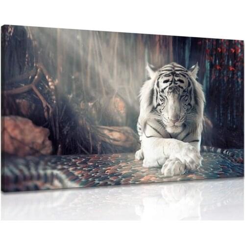White Tiger Meditation Picture Diamond Art Painting Diamond Embroidery Animal Picture Mosaic Cross Stitch Full Wall Decor A924