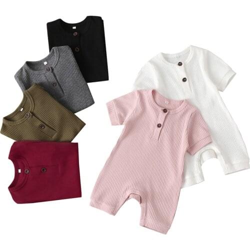 Summer Unisex Newborn Baby Clothes Solid Color Baby Rompers Cotton Long Sleeve Toddler Romper Infant Clothing 3-18 Months30