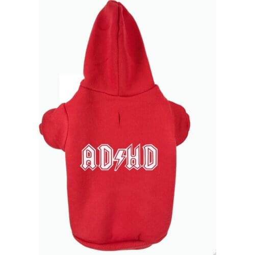 ADHD Printed Pet Puppy Dog Clothes Hoodies Jumpers Tracksuits for Chihuahua Teacup Care and Large Dogs 4 colors