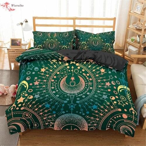 Homesky Bohemian Bedding Set Floral Paisley Pattern Duvet Cover Set Mandala Bedspread Queen Size bedding set