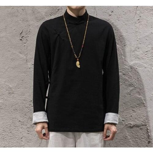 Spring&autumn tang suit kung fu martial arts uniforms shaolin monks suits zen lay meditation t-shirts clothing black/blue